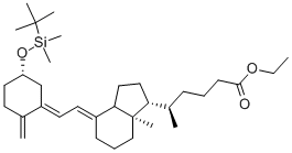 5-(4-{2-[5-(tert-Butyl-dimethyl-silanyloxy)-2-methylene-cyclohexylidene]-ethylidene}-7a-methyl-octahydro-inden-1-yl)-hexanoic acid ethyl ester Structure