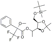 [4S-[4alpha[S*(S*)],5beta]]-alpha-Methoxy-alpha-(trifluoromethyl)benzeneacetic acid 1-[5-[[[(1,1-dimethylethyl)dimethylsilyl]oxy]methyl]-2,2-dimethyl-1,3-dioxolan-4-yl]ethyl ester Struktur