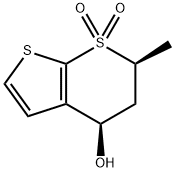 (4S,6S)-4H-Thieno[2,3-b]-thiopyran-4-ol-5,6-dihydro-6-methyl-7,7-dioxide Struktur