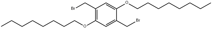 2,5-ビス(ブロモメチル)-1,4-ビス(オクチルオキシ)ベンゼン 化学構造式
