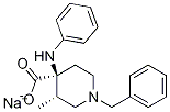 CIS-3-メチル-4-(フェニルアミノ)-1-(フェニルメチル)-4-ピペリジンカルボン酸一ナトリウム塩 化学構造式