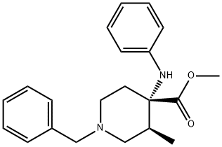 cis-3-Methyl-4-(phenylaMino)-1-(phenylMethyl)-4-piperidinecarboxylic Acid Methyl Ester Structure