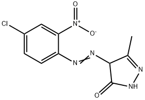 4-(4-クロロ-2-ニトロフェニルアゾ)-3-メチル-2-ピラゾリン-5-オン 化学構造式