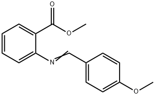 2-(4-メトキシフェニルメチレンアミノ)安息香酸メチル 化学構造式