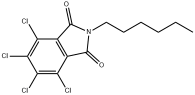 4,5,6,7-テトラクロロ-2-ヘキシル-1H-イソインドール-1,3(2H)-ジオン 化学構造式