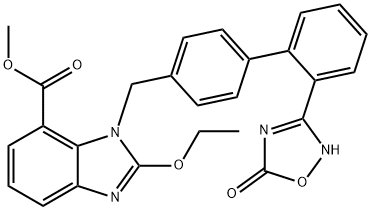 1H-BenziMidazole-7-carboxylic acid, 1-[[2'-(2,5-dihydro-5-oxo-1,2,4-oxadiazol-3-yl)[1,1'-biphenyl]-4-yl]Methyl] -2-ethoxy-, Methyl ester|1-[(2'-[(乙氧羰基)氧基]脒基)[1,1-联苯基]-4-基)甲基]-2-乙氧基-1H-苯并咪唑-7-甲酸甲酯