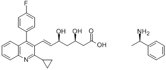 (3R,5S)-7-[2-cyclopropyl-4-(4-fluorophenyl)-3-quinolyl]- 3,5-dihydrosy-6-heptane acid, Struktur
