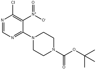 1-BOC-4-(6-氯-5-硝基-4-嘧啶)哌嗪 结构式