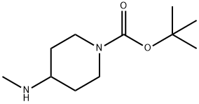1-tert-ブトキシカルボニル-4-(メチルアミノ)ピペリジン 化学構造式