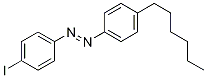 (E)-1-(4-ヘキシルフェニル)-2-(4-ヨードフェニル)ジアゼン 化学構造式