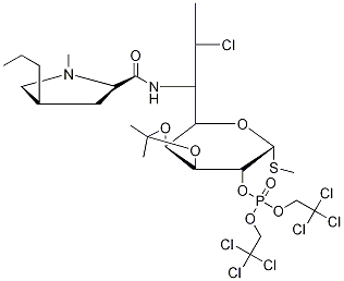 3,4-O-Isopropylidene ClindaMycin 2-[Bis(2,2,2-trichloroethyl)phosphate] 化学構造式