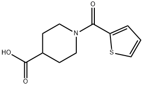 1-(チオフェン-2-カルボニル)-ピペリジン-4-カルボン酸 化学構造式