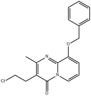 9-Benxyloxy-3-(2-Chloro ethyl)-2-methyl pyrido[1,2-a]pyrimidine-4-one Struktur