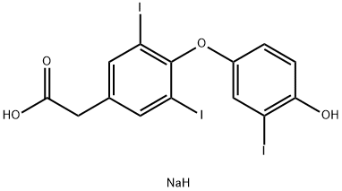 sodium 4-(4-hydroxy-3-iodophenoxy)-3,5-diiodophenylacetate Structure