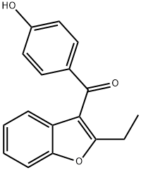 2-エチル-3-(4-ヒドロキシベンゾイル)ベンゾフラン 化学構造式