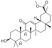 (20S)-3β-ヒドロキシ-11-オキソ-5α-オレアナ-12-エン-29-酸メチル 化学構造式