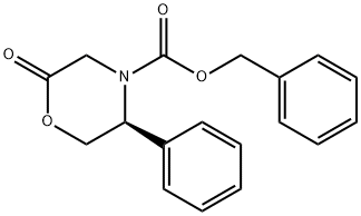(5S)-3,4,5,6-TETRAHYDRO-5-PHENYL-N-(BENZYLOXYCARBONYL)-4(H)-1,4-OXAZIN-2-ONE Struktur