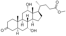 7α,12α-ジヒドロキシ-3-オキソ-5α-コラン-24-酸メチル 化学構造式
