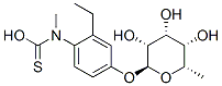 [[2-ethyl-4-[(2S,3R,4R,5S,6S)-3,4,5-trihydroxy-6-methyl-oxan-2-yl]oxy- phenyl]methylamino]methanethioic acid Structure