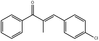 (E)-1-フェニル-2-メチル-3-(4-クロロフェニル)-2-プロペン-1-オン 化学構造式