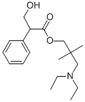 α-(ヒドロキシメチル)ベンゼン酢酸3-(ジエチルアミノ)-2,2-ジメチルプロピル 化学構造式
