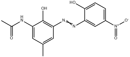 N-[2-ヒドロキシ-3-[(2-ヒドロキシ-5-ニトロフェニル)アゾ]-5-メチルフェニル]アセトアミド 化学構造式