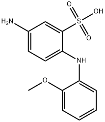 5-アミノ-2-(o-アニシジノ)ベンゼンスルホン酸 化学構造式