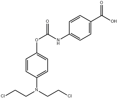 4-[[4-[ビス(2-クロロエチル)アミノ]フェノキシ]カルボニルアミノ]安息香酸 化学構造式