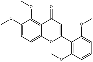 4H-1-Benzopyran-4-one, 2-(2,6-dimethoxyphenyl)-5,6-dimethoxy- Structure