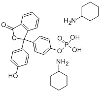 3-(4-ヒドロキシフェニル)-3-(4-ホスホノオキシフェニル)イソベンゾフラン-1(3H)-オン・2シクロヘキシルアミン 化学構造式