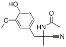 (-)-N-(ALPHA-氰基-4-羟基-3-甲氧基-ALPHA-甲基苯乙基)乙酰胺, 14818-97-4, 结构式