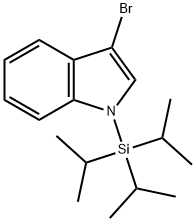 3-ブロモ-1-(トリイソプロピルシリル)インドール 化学構造式