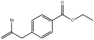 2-ブロモ-3-(4-カルボエトキシフェニル)-1-プロペン 化学構造式
