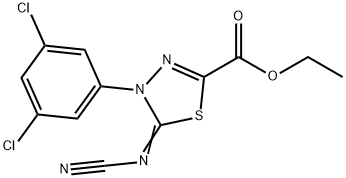 ETHYL 5-CYANAMIDE-4-(3,5-DICHLOROPHENYL)-4,5-DIHYDRO-1,3,4-THIADIAZOLE-2-CARBOXYLATE Struktur