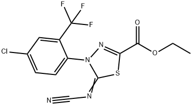 ETHYL 4-[4-CHLORO-2-(TRIFLUOROMETHYL)PHENYL]-5-CYA NAMIDE-4,5-DIHYDRO-1,3,4-THIADIAZOLE-2-CARBOXYLATE Struktur