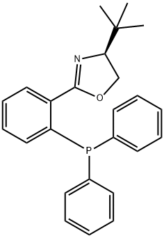 (S)-4-TERT-ブチル-2-[2-(ジフェニルホスフィノ)フェニル]-2-オキサゾリン 化学構造式