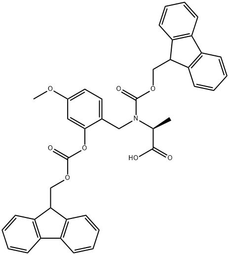 FMOC-[FMOC-HMB]-ALA-OH, 148515-85-9, 结构式