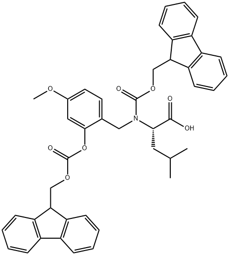 FMOC-[FMOC-HMB]-LEU-OH,148515-87-1,结构式