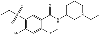 4-氨基-N-(1-乙基-3-哌啶基)-5-(乙基磺酰基)-2-甲氧基苯甲酰胺, 148516-68-1, 结构式