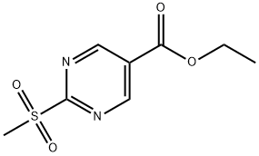 ETHYL 2-(METHYLSULFONYL)PYRIMIDINE-5-CARBOXYLATE 化学構造式