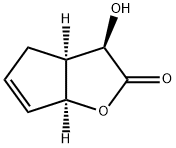 (3R,3aS,6aS)-3-hydroxy-3,3a,4,6a-tetrahydro-2H-cyclopenta[b]furan-2-one Struktur