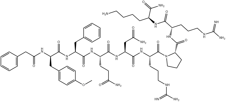 PHENYLAC-D-TYR(ME)-PHE-GLN-ASN-ARG-PRO-ARG-LYS-NH2 Structure