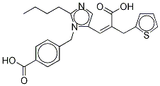 (Z)-3-[1-(4-カルボキシベンジル)-2-ブチル-1H-イミダゾール-5-イル]-2-(2-チエニル)メチルプロペン酸 化学構造式