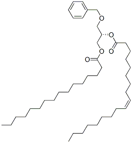 [S,(+)]-3-O-Benzyl-2-O-oleoyl-1-O-palmitoyl-L-glycerol Structure