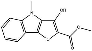 4H-Furo[3,2-b]indole-2-carboxylic  acid,  3-hydroxy-4-methyl-,  methyl  ester 结构式