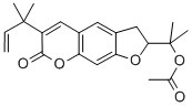 2-(1-アセトキシ-1-メチルエチル)-6-(1,1-ジメチル-2-プロペニル)-2,3-ジヒドロ-7H-フロ[3,2-g][1]ベンゾピラン-7-オン 化学構造式