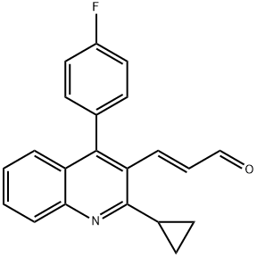 (E)-3-[2-环丙基-4-(4-氟苯基)-3-喹啉-2-丙烯醛 结构式