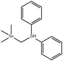 トリメチルスタニルメチルジフェニルシラン 化学構造式