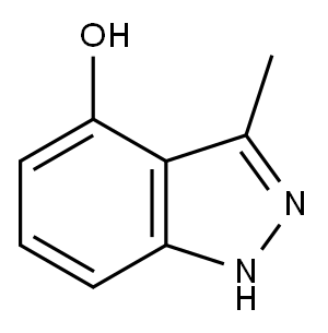 3-メチル-1H-インダゾール-4-オール 化学構造式
