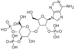 3′-O-(3-O,4-O-ジホスホノ-α-D-グルコピラノシル)アデノシン2′-りん酸 化学構造式